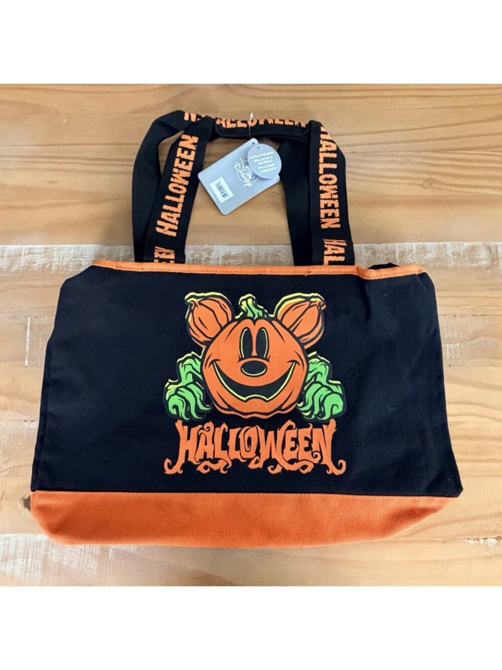 NWT Halloween Disney Pumpkin MickeyMouse Tote Bag Spooky Trick Or Treat NEW